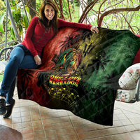 One Love Barbados Quilt Rastafarian Lion Reggae Grunge Style