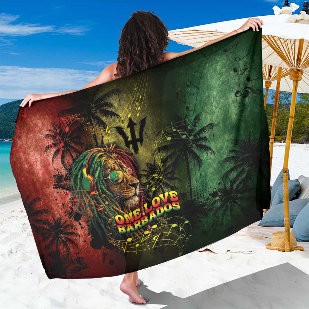 One Love Barbados Sarong Rastafarian Lion Reggae Grunge Style