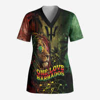One Love Barbados Scrub Top Rastafarian Lion Reggae Grunge Style