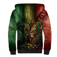 One Love Barbados Sherpa Hoodie Rastafarian Lion Reggae Grunge Style