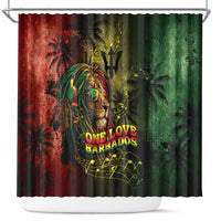 One Love Barbados Shower Curtain Rastafarian Lion Reggae Grunge Style