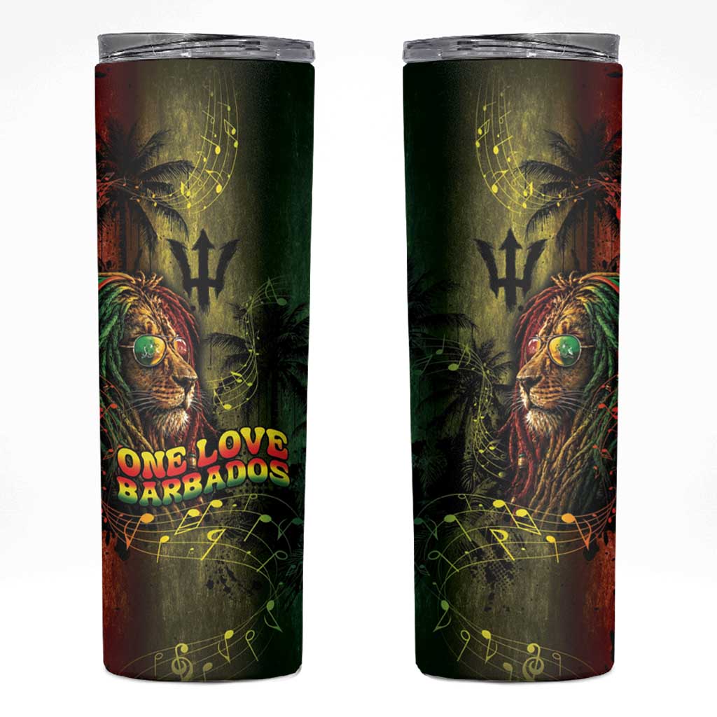 One Love Barbados Skinny Tumbler Rastafarian Lion Reggae Grunge Style