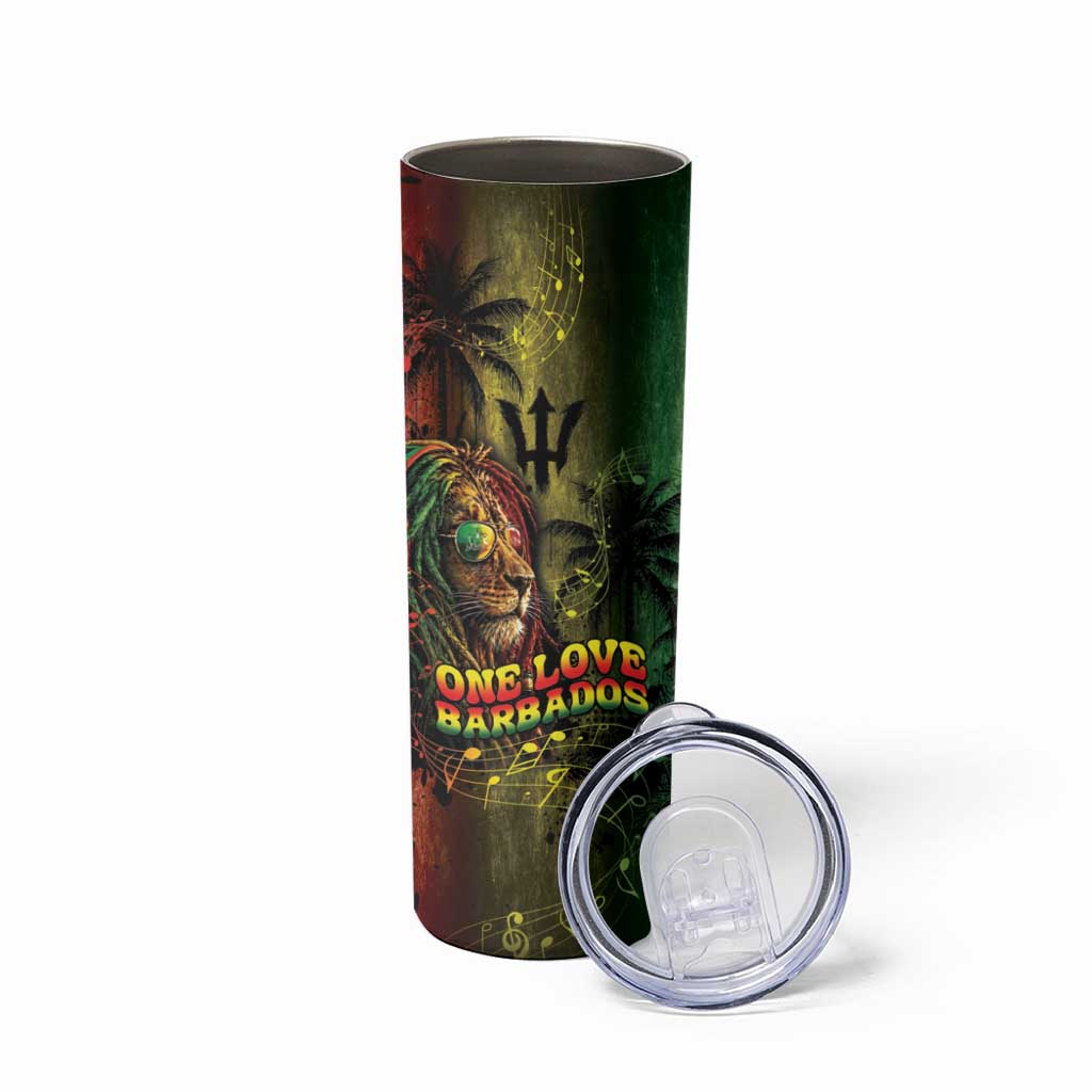 One Love Barbados Skinny Tumbler Rastafarian Lion Reggae Grunge Style