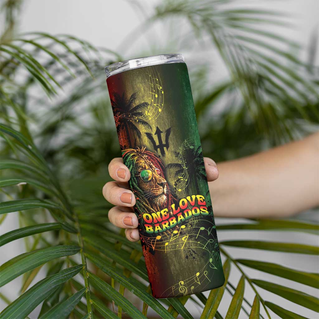 One Love Barbados Skinny Tumbler Rastafarian Lion Reggae Grunge Style