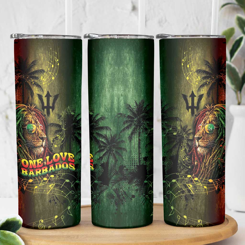 One Love Barbados Skinny Tumbler Rastafarian Lion Reggae Grunge Style