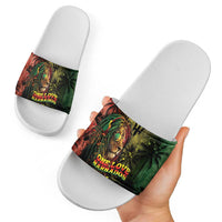 One Love Barbados Slide Sandals Rastafarian Lion Reggae Grunge Style