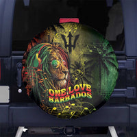 One Love Barbados Spare Tire Cover Rastafarian Lion Reggae Grunge Style