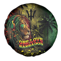 One Love Barbados Spare Tire Cover Rastafarian Lion Reggae Grunge Style