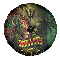 One Love Barbados Spare Tire Cover Rastafarian Lion Reggae Grunge Style