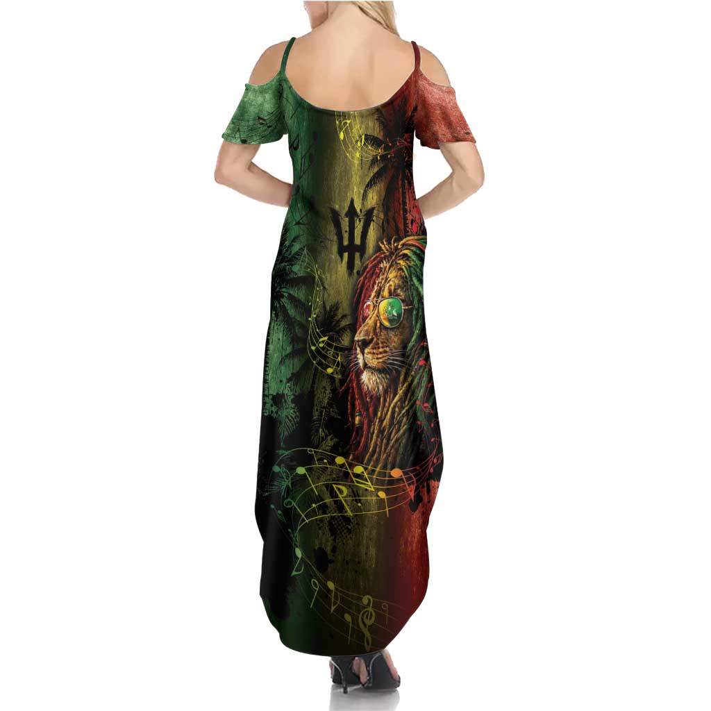 One Love Barbados Summer Maxi Dress Rastafarian Lion Reggae Grunge Style