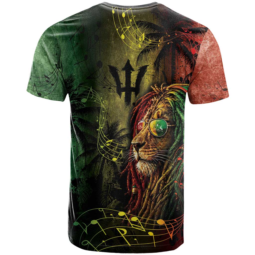 One Love Barbados T Shirt Rastafarian Lion Reggae Grunge Style