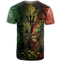 One Love Barbados T Shirt Rastafarian Lion Reggae Grunge Style