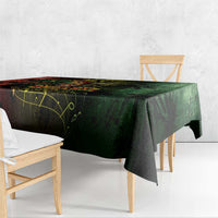 One Love Barbados Tablecloth Rastafarian Lion Reggae Grunge Style
