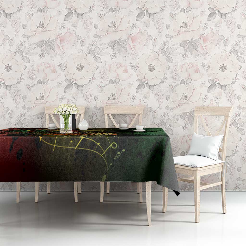 One Love Barbados Tablecloth Rastafarian Lion Reggae Grunge Style