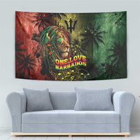 One Love Barbados Tapestry Rastafarian Lion Reggae Grunge Style
