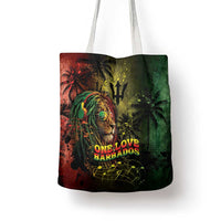 One Love Barbados Tote Bag Rastafarian Lion Reggae Grunge Style