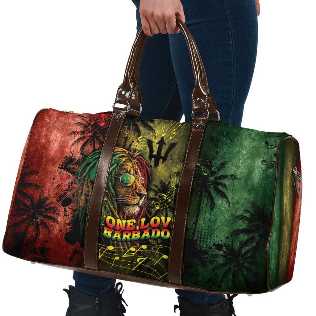 One Love Barbados Travel Bag Rastafarian Lion Reggae Grunge Style