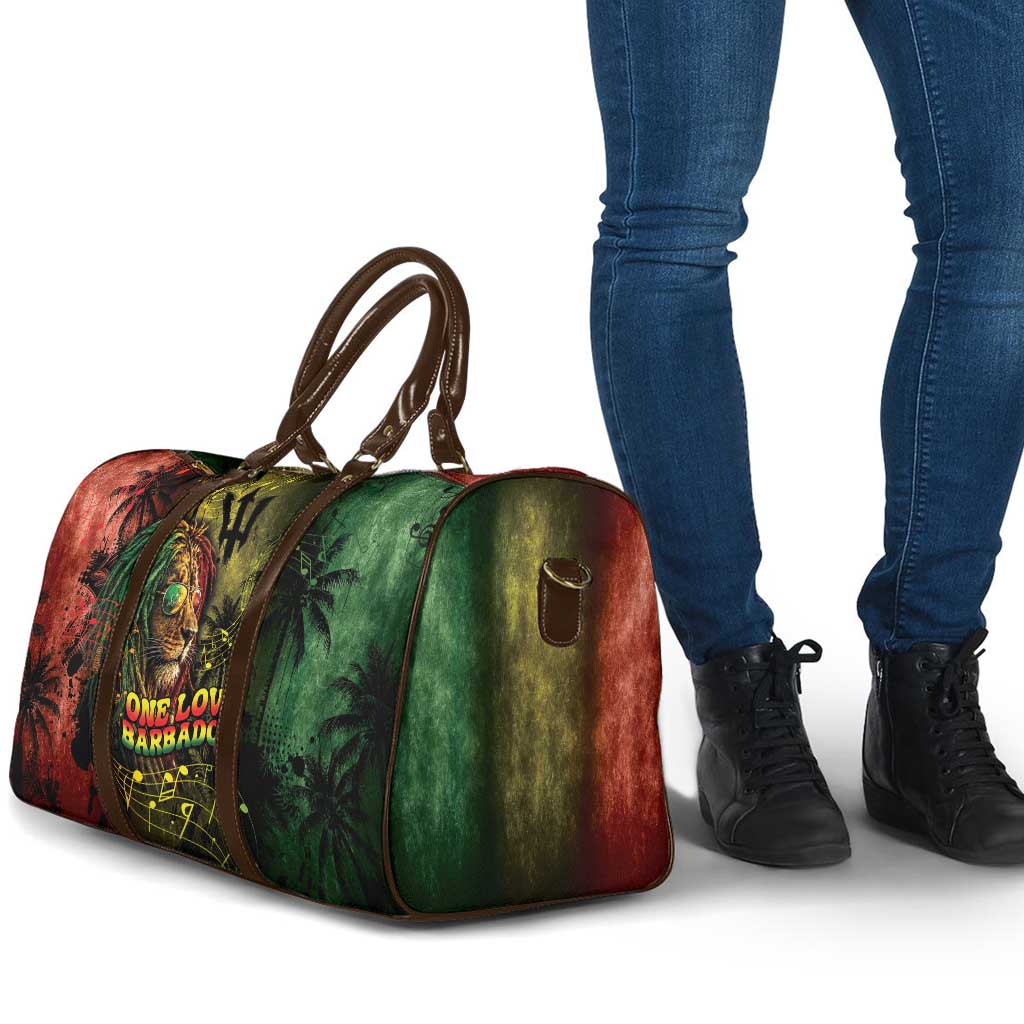 One Love Barbados Travel Bag Rastafarian Lion Reggae Grunge Style