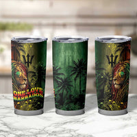 One Love Barbados Tumbler Cup Rastafarian Lion Reggae Grunge Style