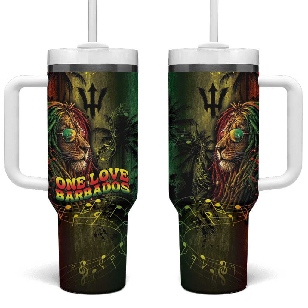 One Love Barbados Tumbler With Handle Rastafarian Lion Reggae Grunge Style