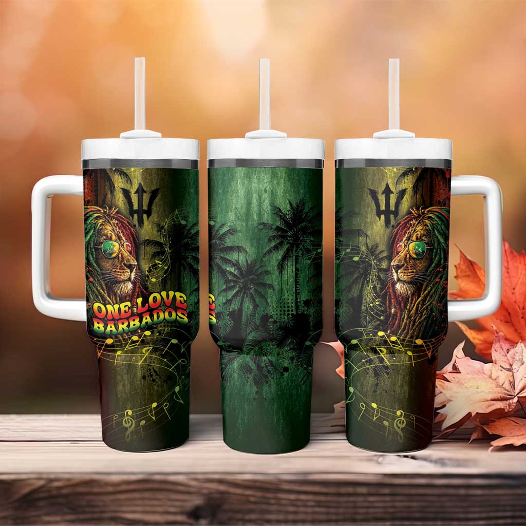 One Love Barbados Tumbler With Handle Rastafarian Lion Reggae Grunge Style