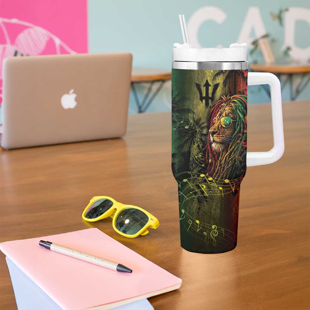 One Love Barbados Tumbler With Handle Rastafarian Lion Reggae Grunge Style
