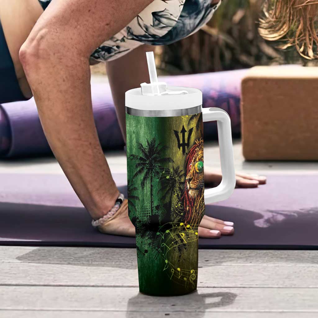 One Love Barbados Tumbler With Handle Rastafarian Lion Reggae Grunge Style
