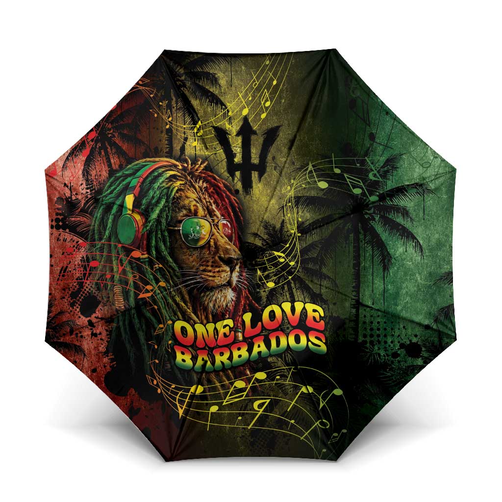 One Love Barbados Umbrella Rastafarian Lion Reggae Grunge Style