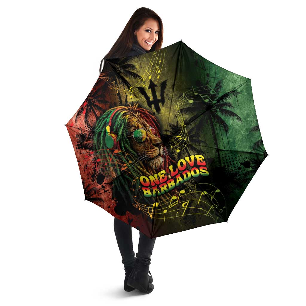 One Love Barbados Umbrella Rastafarian Lion Reggae Grunge Style