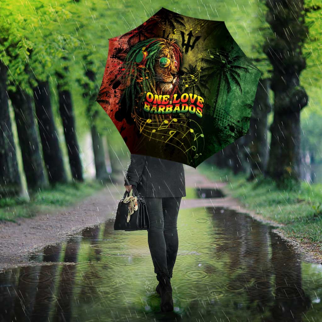 One Love Barbados Umbrella Rastafarian Lion Reggae Grunge Style