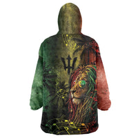 One Love Barbados Wearable Blanket Hoodie Rastafarian Lion Reggae Grunge Style