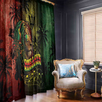 One Love Barbados Window Curtain Rastafarian Lion Reggae Grunge Style