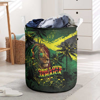 One Love Jamaica Laundry Basket Rastafarian Lion Reggae Grunge Style