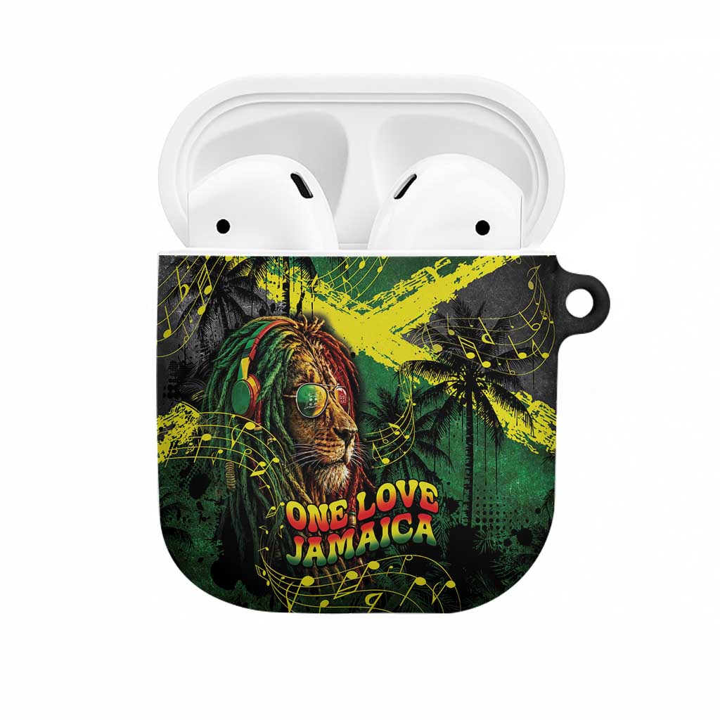 One Love Jamaica AirPods Case Rastafarian Lion Reggae Grunge Style
