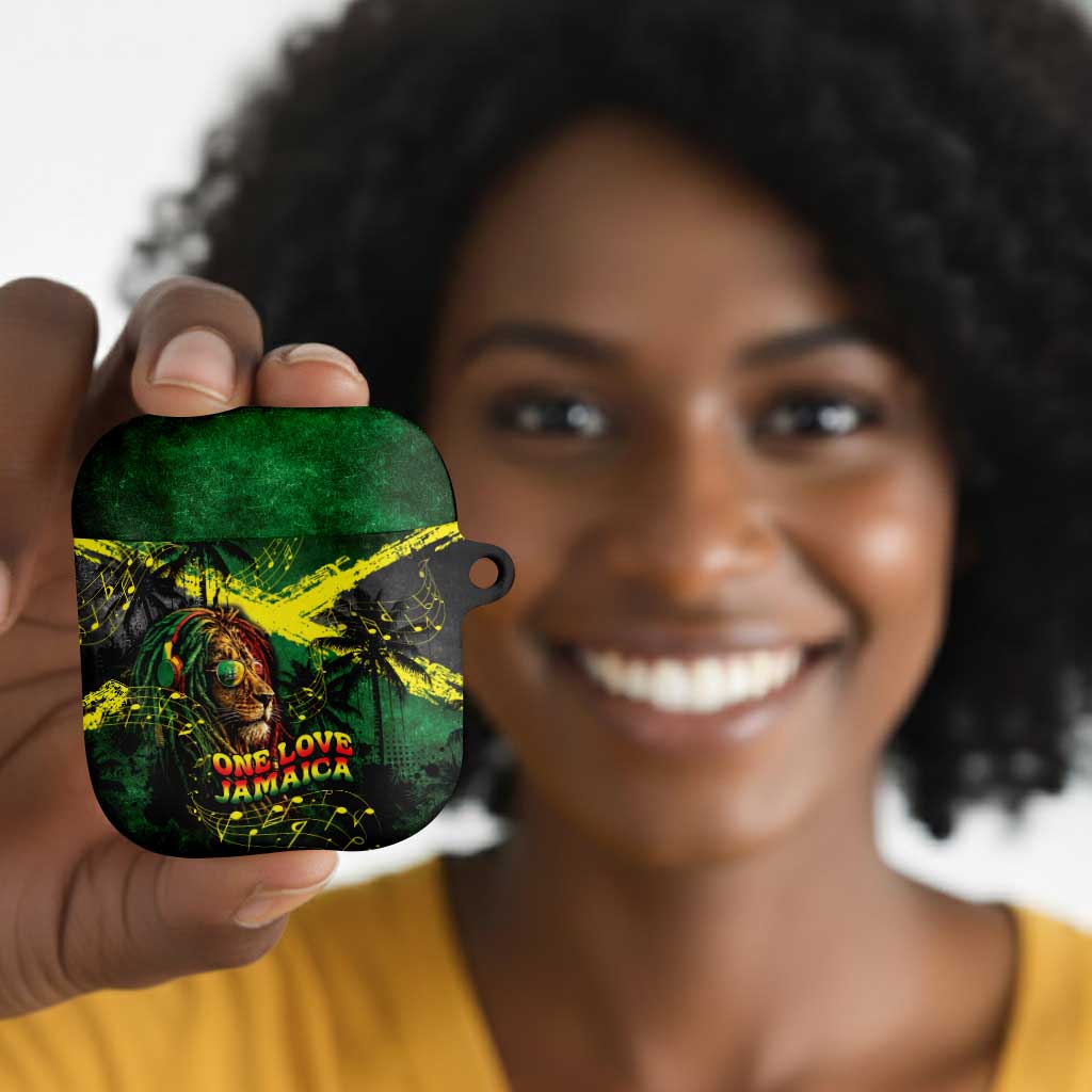 One Love Jamaica AirPods Case Rastafarian Lion Reggae Grunge Style