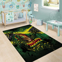 One Love Jamaica Area Rug Rastafarian Lion Reggae Grunge Style