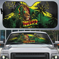 One Love Jamaica Auto Sun Shade Rastafarian Lion Reggae Grunge Style