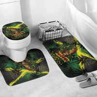 One Love Jamaica Bathroom Set Rastafarian Lion Reggae Grunge Style