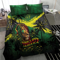 One Love Jamaica Bedding Set Rastafarian Lion Reggae Grunge Style