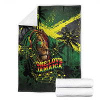 One Love Jamaica Blanket Rastafarian Lion Reggae Grunge Style