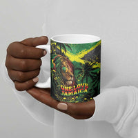 One Love Jamaica Ceramic Mug Rastafarian Lion Reggae Grunge Style