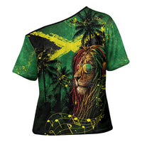 One Love Jamaica Cross Shoulder Shirt Rastafarian Lion Reggae Grunge Style