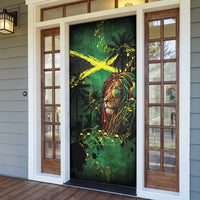 One Love Jamaica Door Cover Rastafarian Lion Reggae Grunge Style