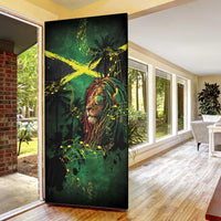 One Love Jamaica Door Cover Rastafarian Lion Reggae Grunge Style
