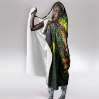 One Love Jamaica Hooded Blanket Rastafarian Lion Reggae Grunge Style