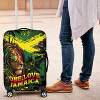 One Love Jamaica Luggage Cover Rastafarian Lion Reggae Grunge Style