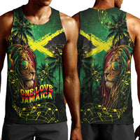 One Love Jamaica Men Tank Top Rastafarian Lion Reggae Grunge Style