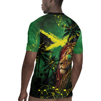 One Love Jamaica Rugby Jersey Rastafarian Lion Reggae Grunge Style