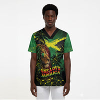 One Love Jamaica Scrub Top Rastafarian Lion Reggae Grunge Style