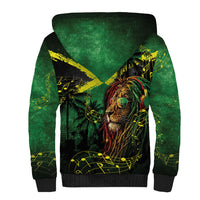 One Love Jamaica Sherpa Hoodie Rastafarian Lion Reggae Grunge Style